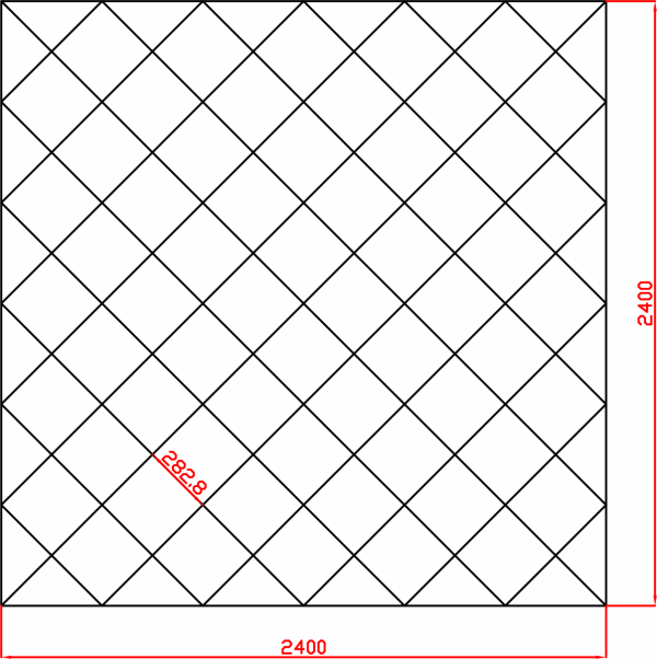 Lustro Glamour 2400mm x 2400mm faza 12mm