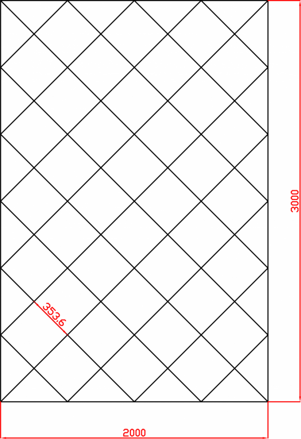 Lustro Glamour 2000mm x 3000mm faza 12mm