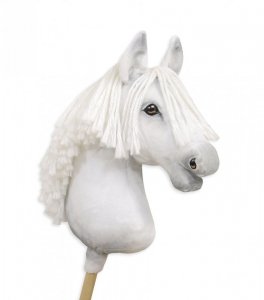 Hobby Horse Duży koń na kiju Premium - biały A3 