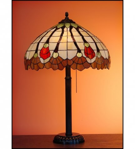 Lampka witrażowa nocna biurkowa AKSAMIT H-60 cm