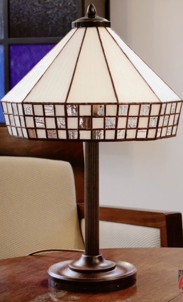 Lampka witrażowa stojąca ArtDec F1 Ø30