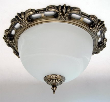 Plafon klasyczny patyna metalowy 36cm, lampa sufitowa