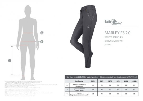 Bryczesy Damskie Zimowe Fair Play MARLEY FS 2.0 szary