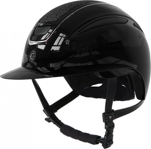 Kask jeździecki Covalliero Elite Polo – lakierowany czarny