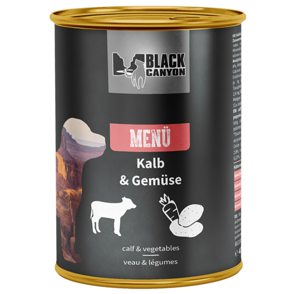 Karma mokra dla psa Black Canyon Menü Cielęcina z warzywami 410 g