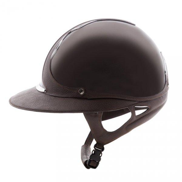 Kask Antares Premium Glossy Eclipse - szeroki daszek - Brązowy 