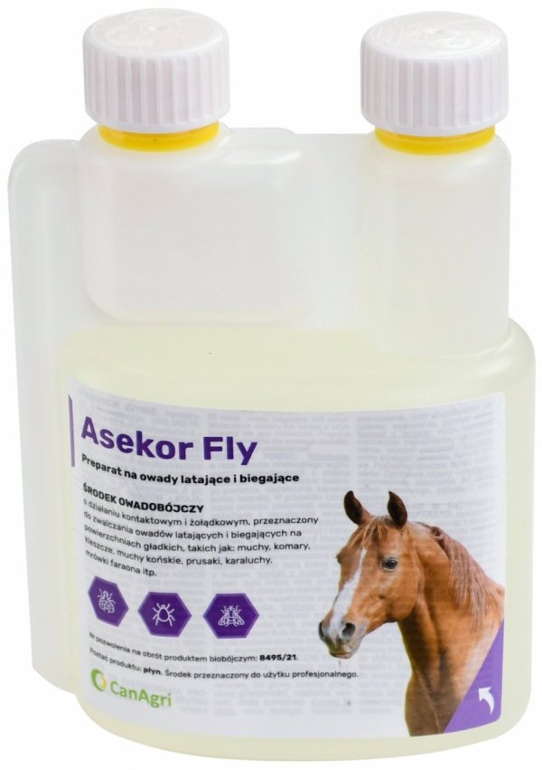 Preparat na owady latające i biegające ASEKOR FLY, bezbarwny, 600 ml, Can Agri