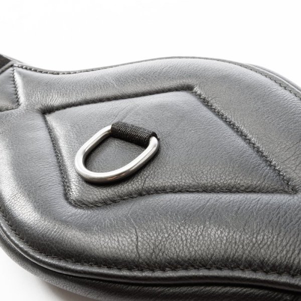 Popręg Anatomiczny Krótki Ujeżdżeniowy miękki skórzany &quot;KAVALKADE Comfort&quot; z gumami - czarny