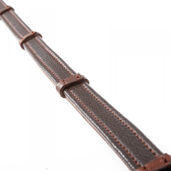 Wodze Dwustronne Kavalkade Softgrip ze Stoperami - 16mm - 5rdgs - brązowe