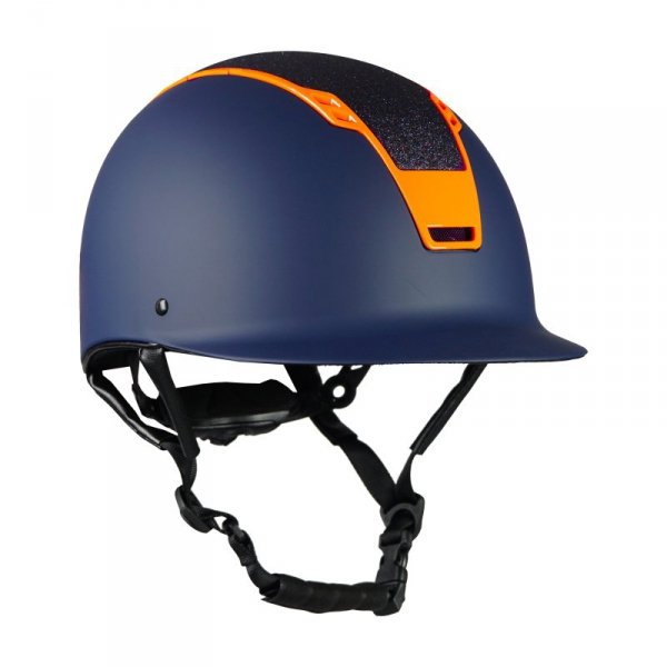 Kask jeździecki Horka Sparrow granatowo - pomarańczowy