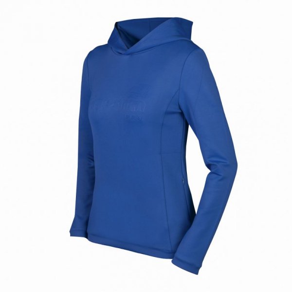 Bluza Jeździecka Damska HORKA Equestrian Pro Embossed Hoodie - niebieska