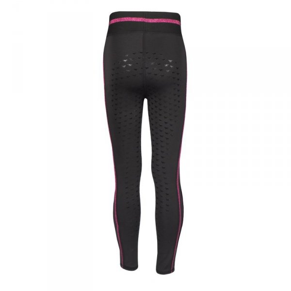 Legginsy jeździeckie Horka Kaya czarne/magenta