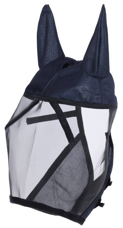 Maska przeciwowadowa dla konia SuperFly z osłoną uszu, granatowy, Covalliero