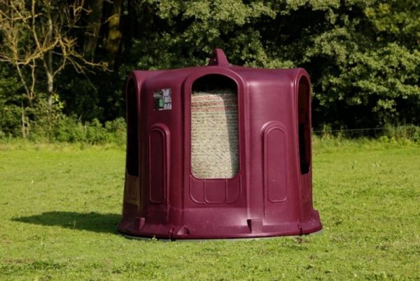 Paśnik na baloty, dla cieląt i koni, 5 stanowisk, burgundowy, Kerbl