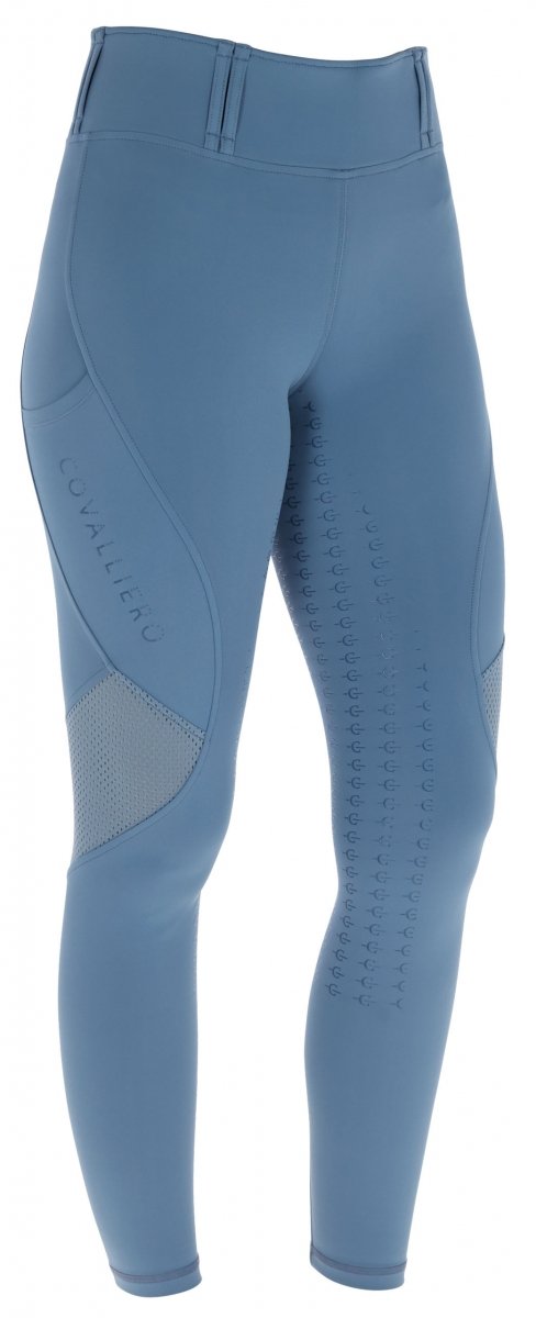 Letnie Leginsy / Breginsy Jeździeckie z pełnym Silikonowym Lejem - Covalliero SS2026 - smoked blue