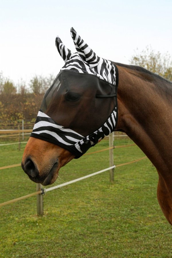 Maska przeciw owadom COVALLIERO z uszami - zebra