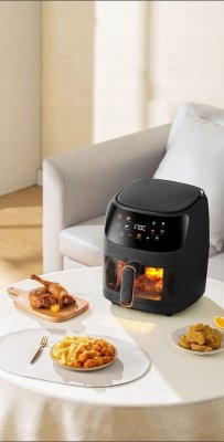 FRYTKOWNICA BEZTŁUSZCZOWA AIR FRYER LINBOX CZARNA