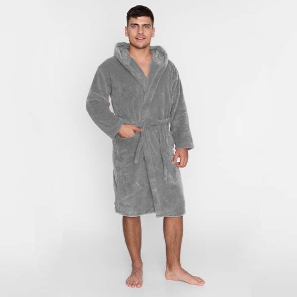 Szlafrok Wellsoft z kapturem Unisex rozmiar L/XL kolor - Szary