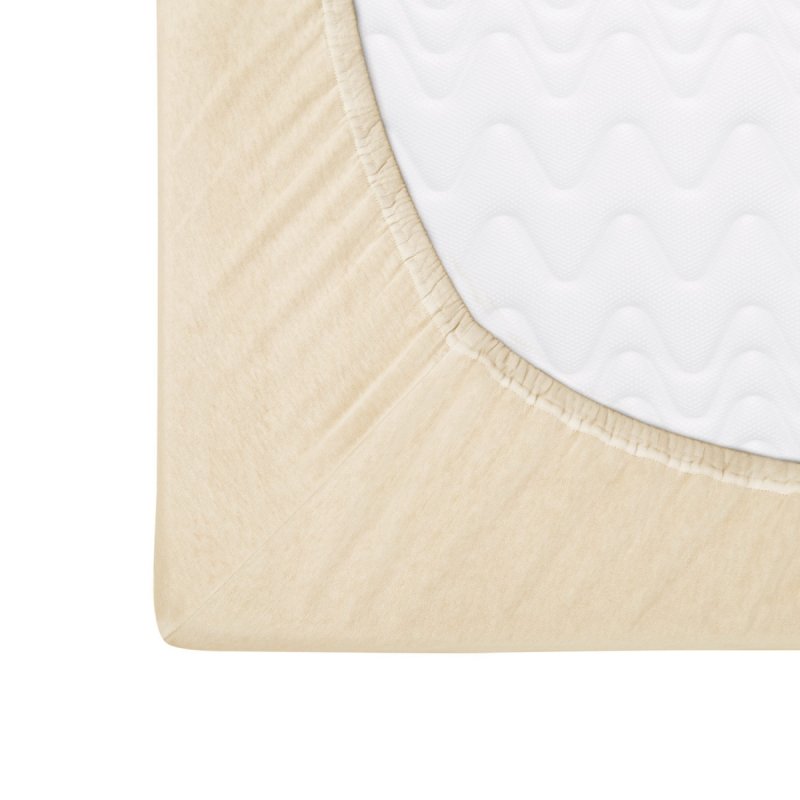 Prześcieradło Jersey PREMIUM na wysoki materac 220x200 na gumkę wz. 047 jasny beż