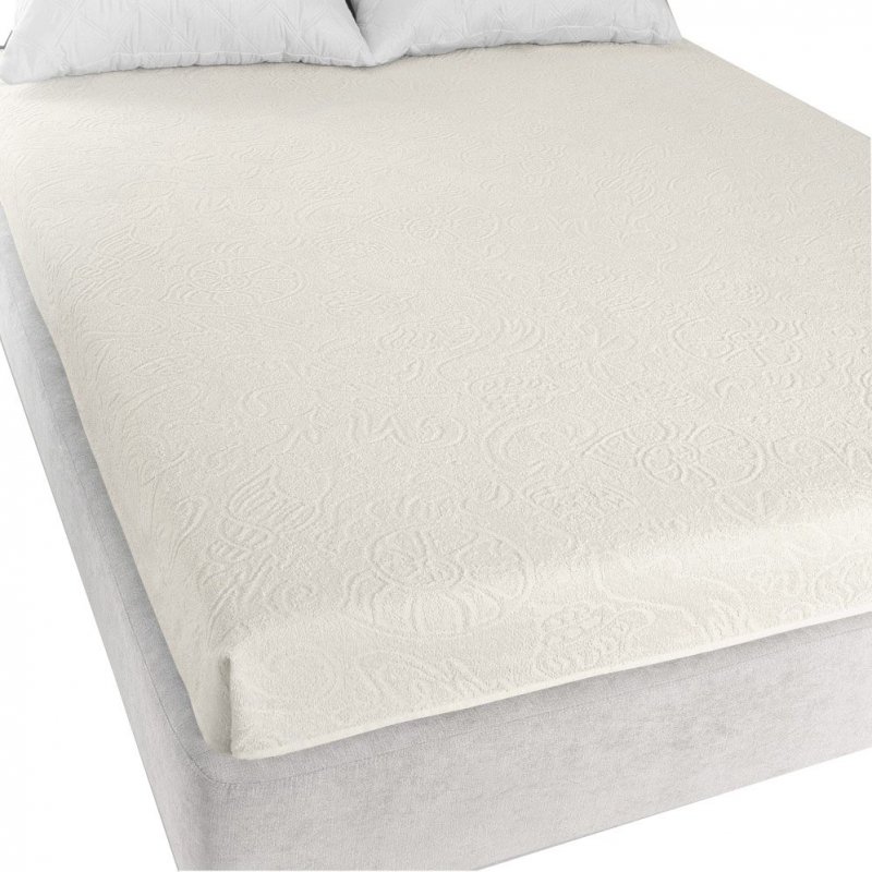 Prześcieradło frotte &quot;Tulipan 4&quot;  175x220 bez gumki wz. K1 ecru