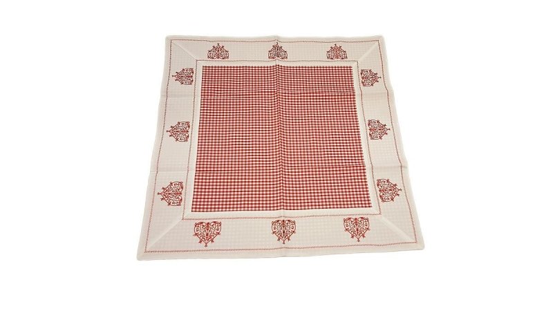 Walentynkowy Ozdobny obrus haftowany rozmiar 85x85 9247 HG Kolor: biało-czerwony