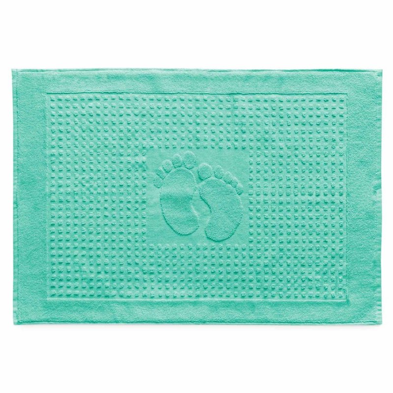 Dywanik łazienkowy 100% bawełna STOPKI 50x70 wz. turkus