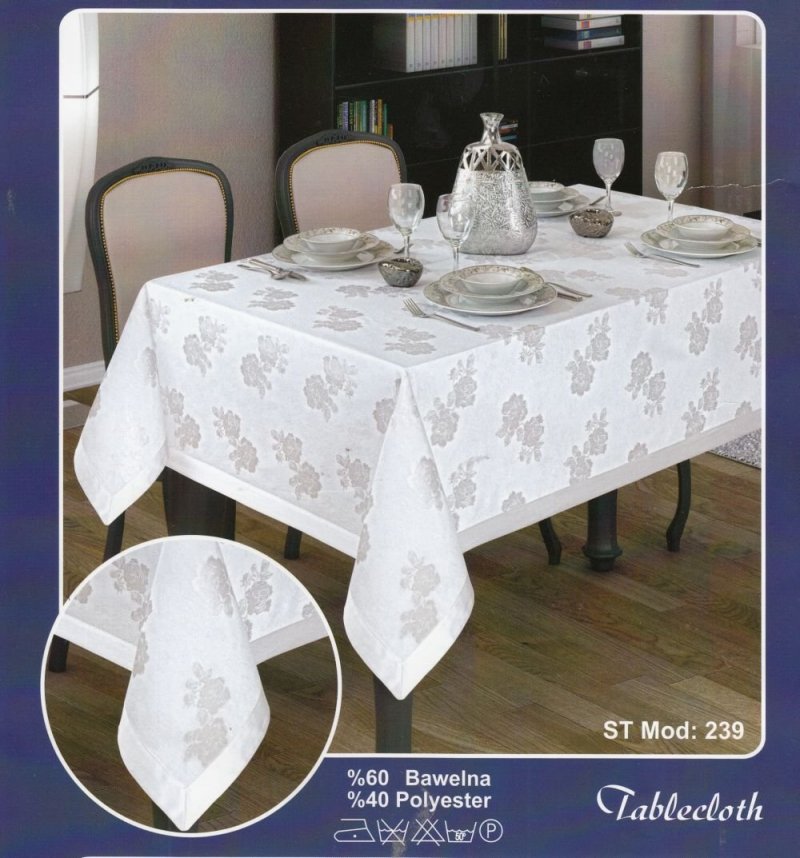 Obrus teflonowy rozmiar 140x350 wzór ecru (239)