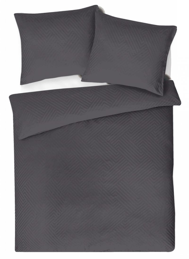 Pościel satyna ADAMASZEK geometryczny 160x200 wz. 44 ciemny szary