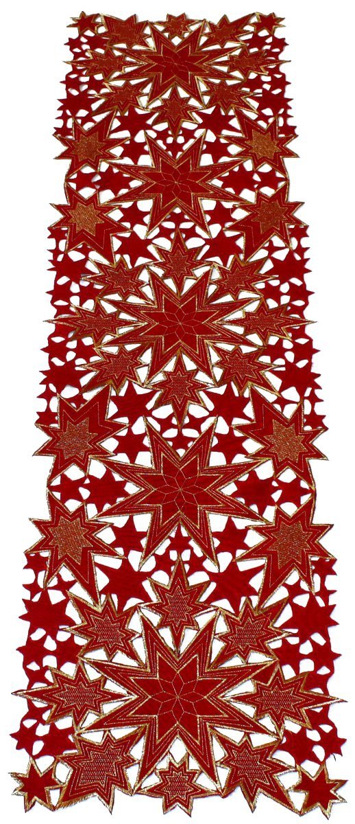 Obrus Świąteczny Star 40x170 wz. 6142 Kolor: Czerwony
