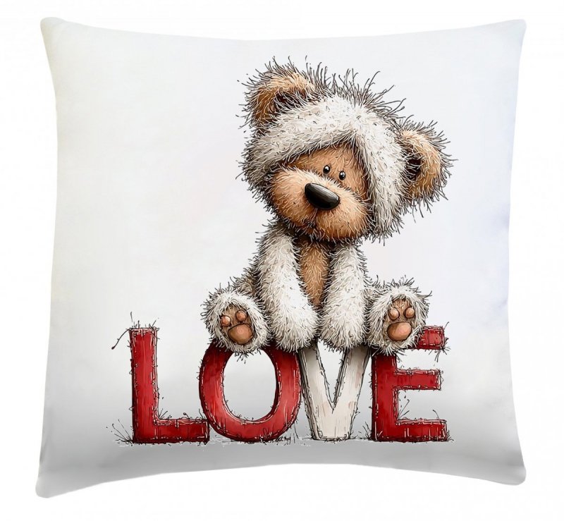 Poduszka na Walentynki 40x40 wz. w60 Misiu z Love