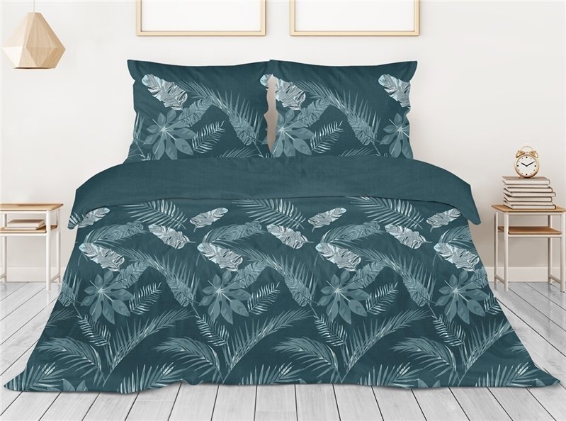 Pościel satynowa GRENO Gold Collection 160x200 wz. Misty Jungle c.d.