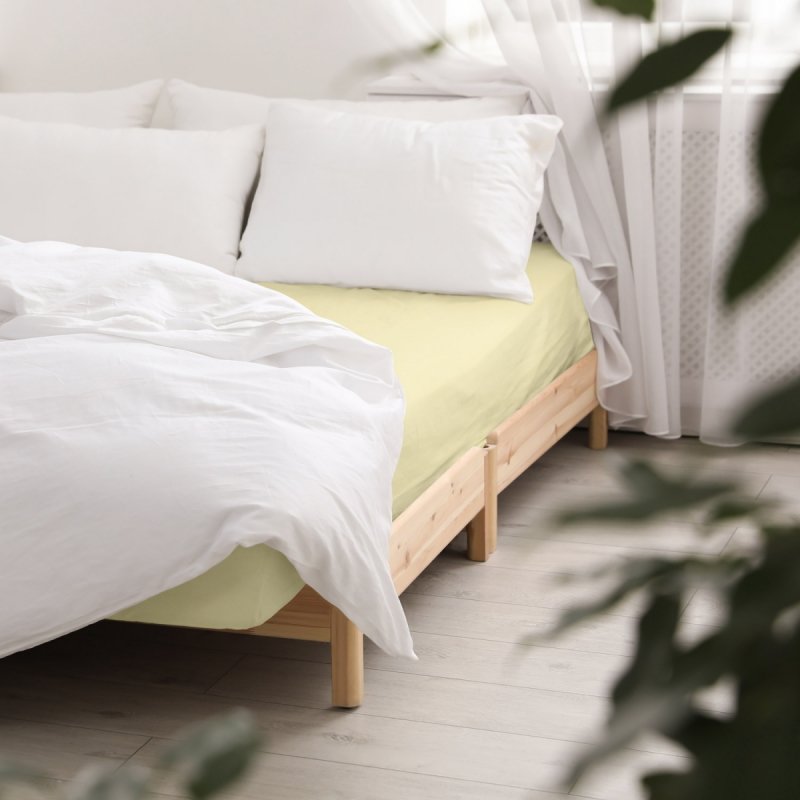 Prześcieradło satynowe bez gumki 220x200 krem 155