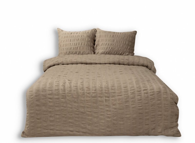 Pościel satyna GOFROWANA 160x200 wz. beżowa szarość