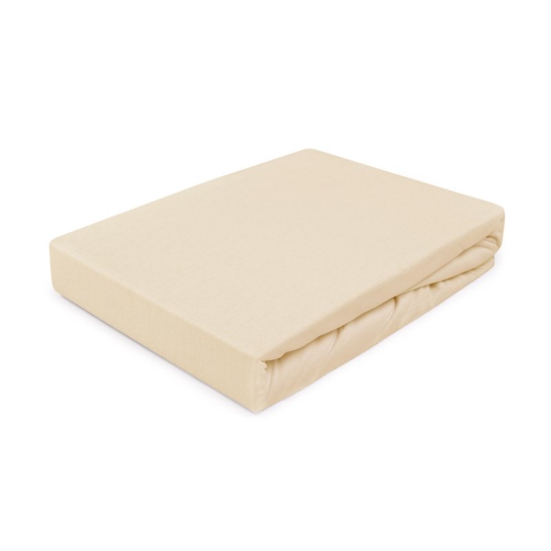 Prześcieradło Jersey PREMIUM na wysoki materac 90x200 na gumkę wz. 047 jasny beż