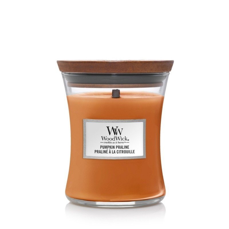 Świeca zapachowa WoodWick - Pumpkin Praline - Średnia świeca