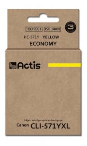 Tusz ACTIS KC-571Y (zamiennik Canon CLI-571Y; Standard; 12 ml; żółty)