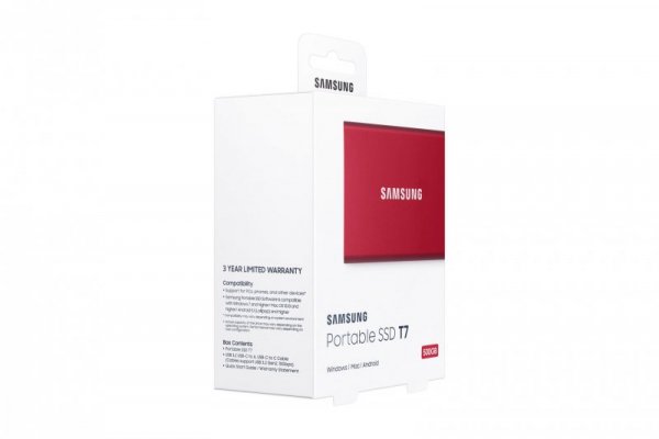 Dysk Samsung SSD T7 Portable 500GB MU-PC500R/WW czerwony