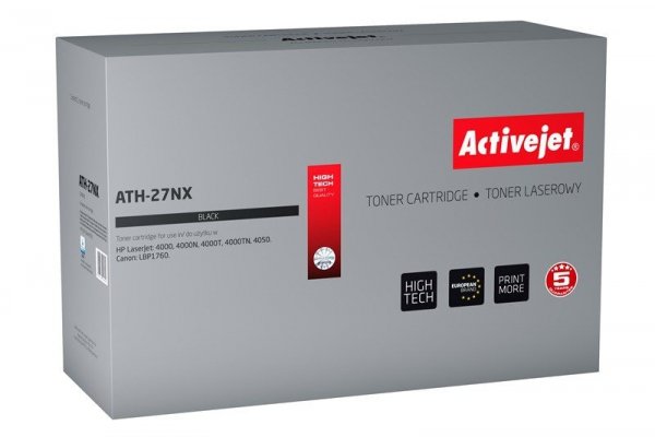 Toner Activejet ATH-27NX (zamiennik HP 27X C4127X, Canon EP-52; Supreme; 11300 stron; czarny)