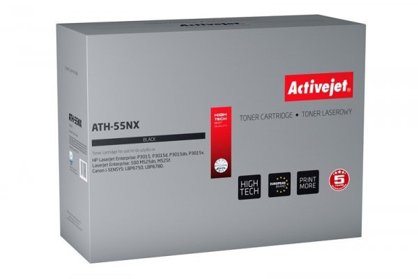 Toner Activejet ATH-55NX (zamiennik HP 55X CE255X, Canon CRG-724H; Supreme; 12500 stron; czarny)
