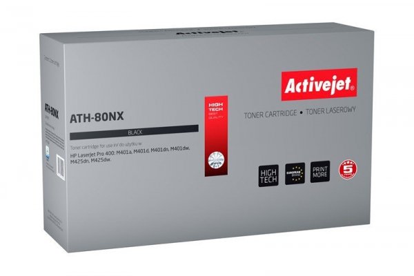 Toner Activejet ATH-80NX (zamiennik HP 80X CF280X; Supreme; 6900 stron; czarny)