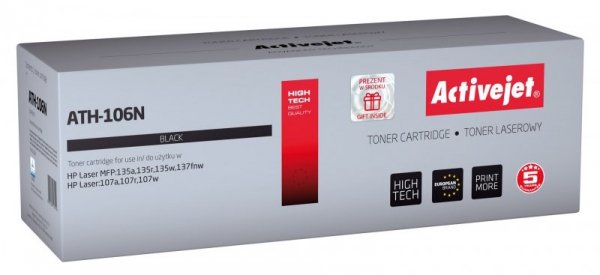 Toner Activejet ATH-106N (zamiennik HP W1106A; Supreme; 1000 stron; czarny)