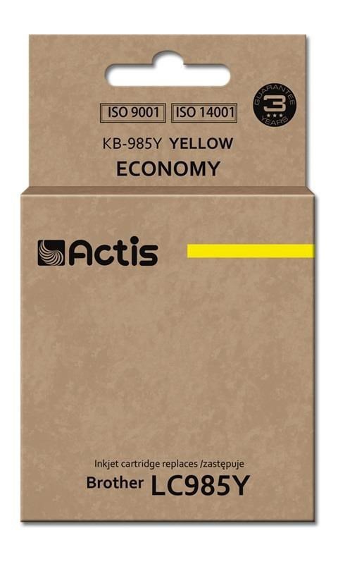 Tusz ACTIS KB-985Y (zamiennik Brother LC985Y; Standard; 19,5 ml; żółty)