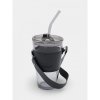 Kubek z kolorowego szkła na Kawę Herbatę ze słomką i zamknięciem 450 ML CUP09GRAF