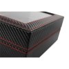 Szkatułka pudełko na zegarki na 10szt Karbon czarny, przeszycia 28 x 22 x 8cm PD136