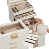 Ekskluzywna Szkatułka na biżuterię kuferek etui organizer złote uchwyty PD161