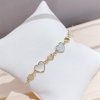 Bransoletka na rękę stal chirurgiczna pozłacana 14k złotem, SERCA masa perłowa BST1532