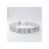 NASZYJNIK CHOKER KRYSZTAŁKI 1,6 CM SREBRNY