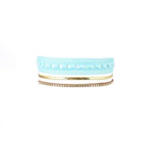 NASZYJNIK CHOKER KORONKA - NIEBIESKI N520N