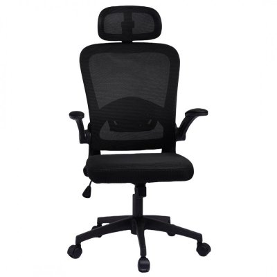 Fotel biurowy obrotowy &quot;Mistral Black&quot;, mikrosiatka do biurka KO28CZ