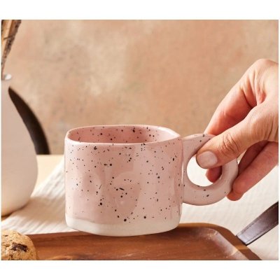 Ceramiczny, nakrapiany kubek z uchem 275 ml Szkliwiony CUP29